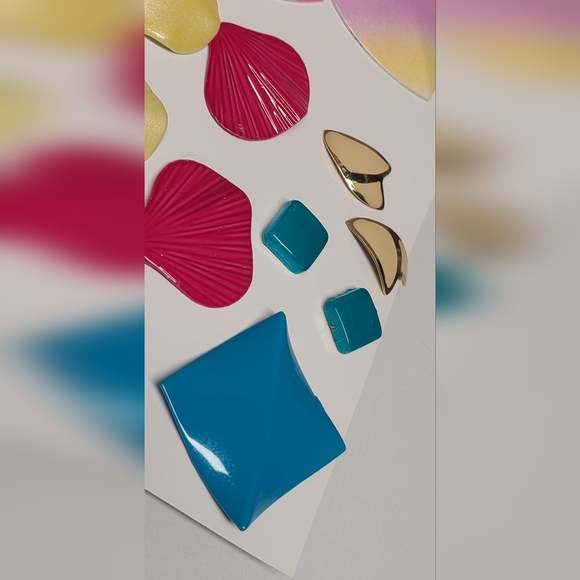 Colorful Geometric Earring Set - Picture 10 of 14